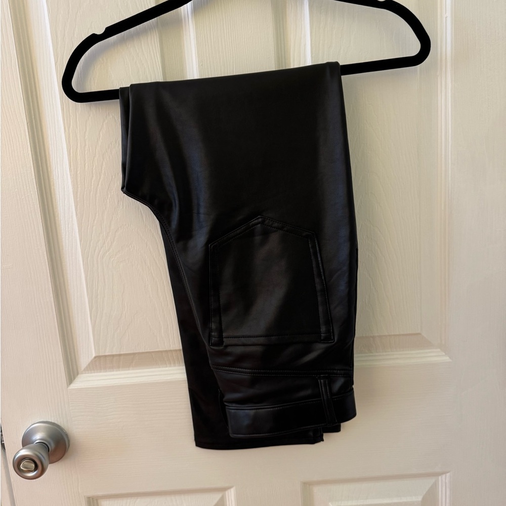 Abercrombie & Fitch Black High-Rise Faux Leather Pants